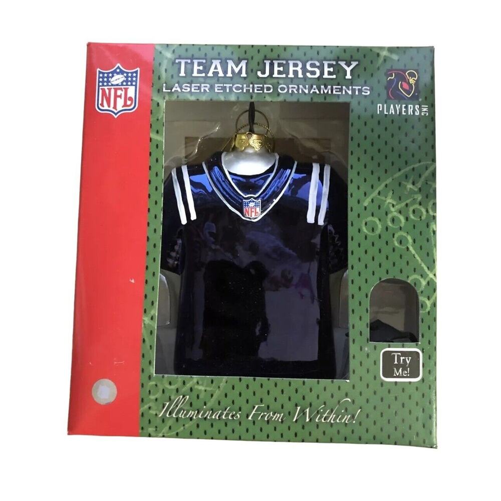 Illuminating Indianapolis Colts NFL Jersey Keepsake Glass‎ Christmas Ornament